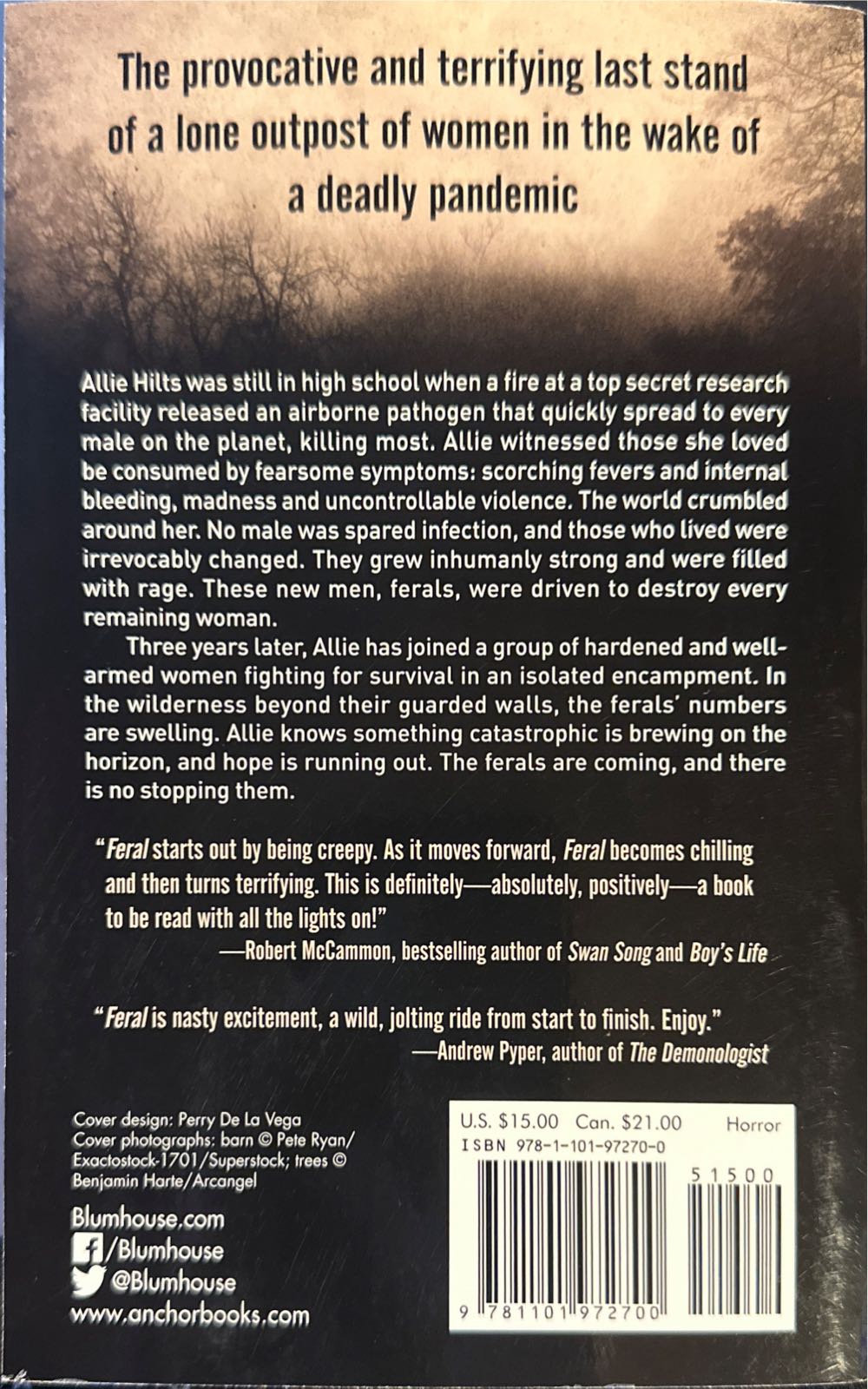 Feral - B. K. Evenson (Anchor - Trade Paperback) book collectible [Barcode 9781101972700] - Main Image 2