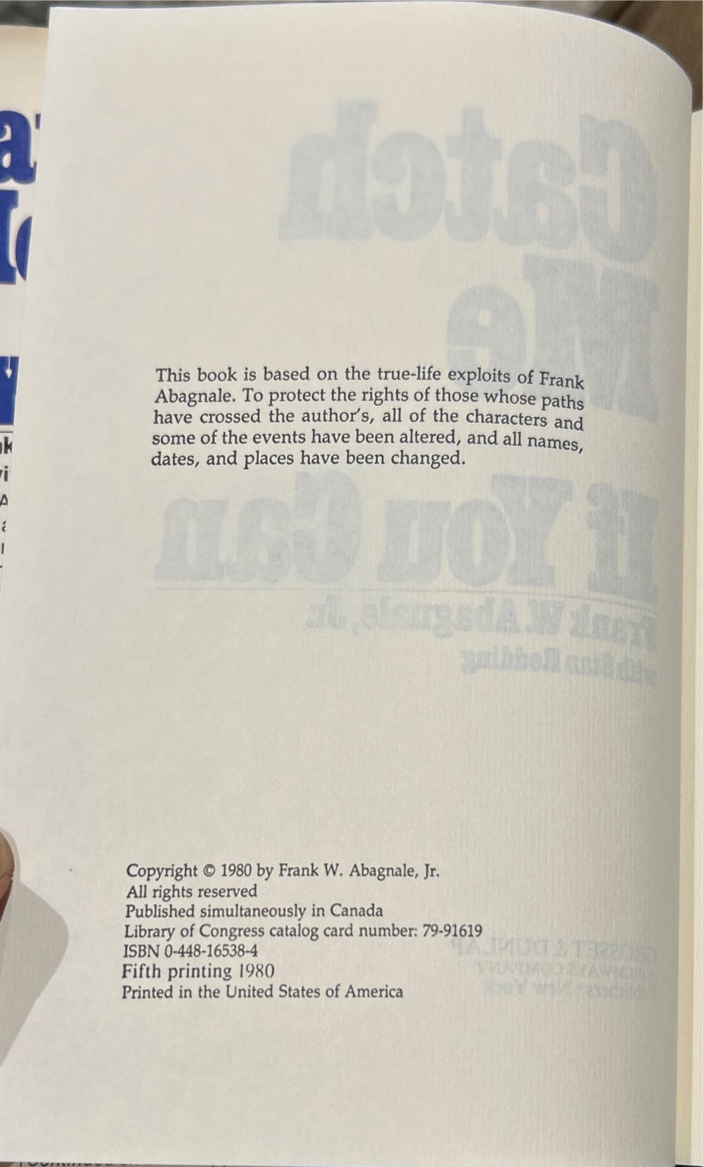 Catch Me If You Can - Stan Redding (Grosset & Dunlap - Hardcover) book collectible [Barcode 9780448165387] - Main Image 3