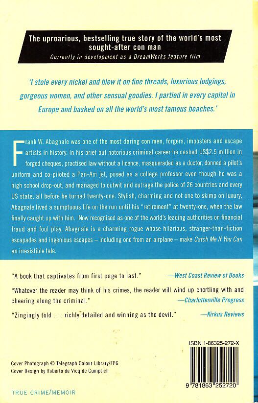 Catch Me If You Can - Frank W. Abagnale (Bantam Books - Paperback) book collectible [Barcode 9781863252720] - Main Image 2