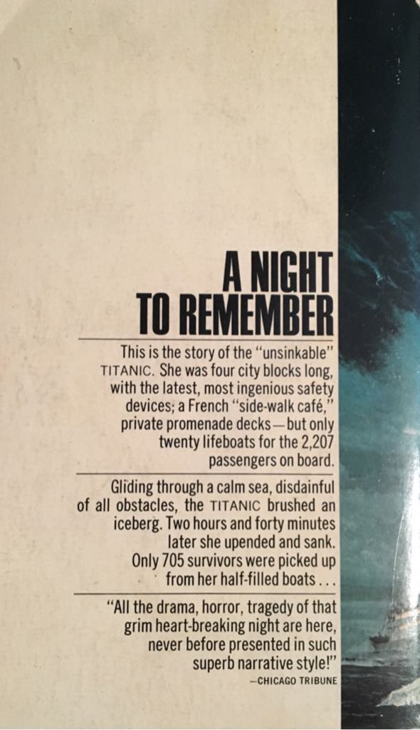 A Night To Remember  (A Bantam Book - Trade Paperback) book collectible - Main Image 2