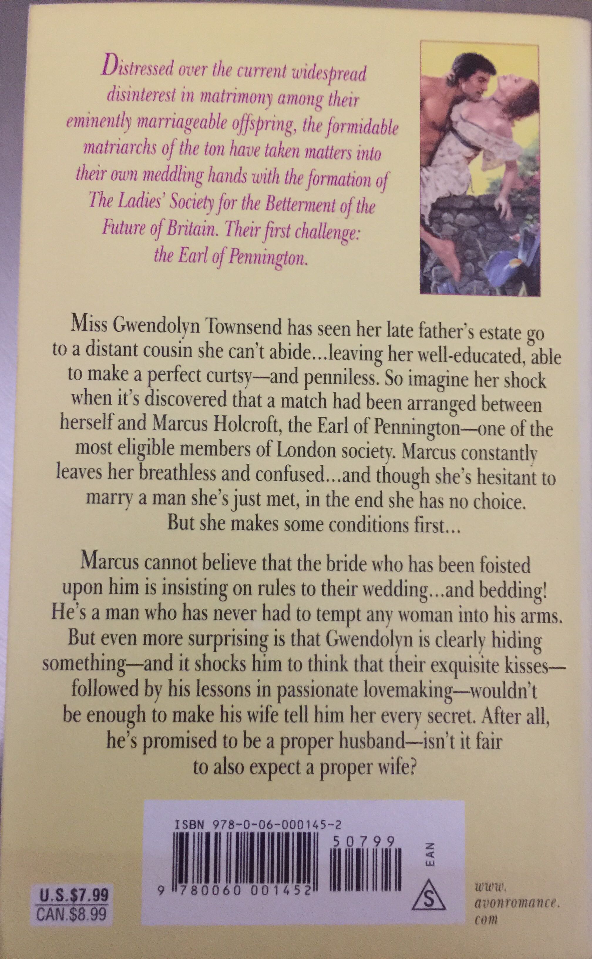 Love With The Proper Husband - Discarded - Victoria Alexander (Avon Books - Paperback) book collectible [Barcode 9780060001452] - Main Image 2