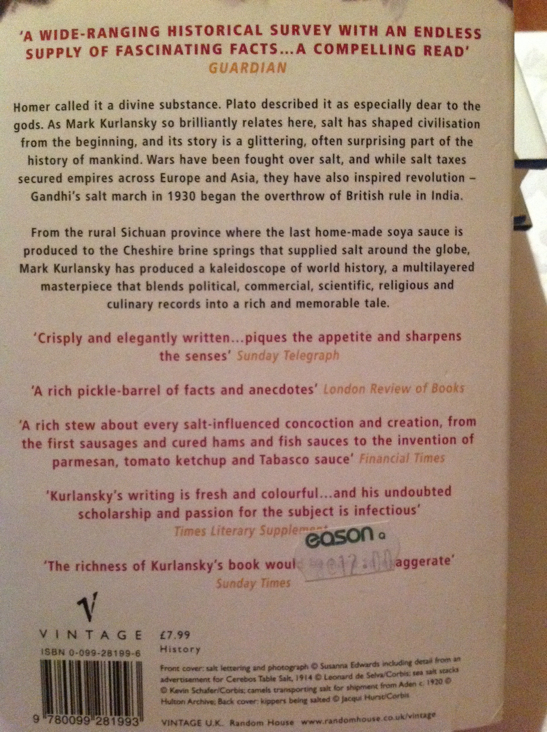 Salt - Mark Kurlansky (Paperback) book collectible [Barcode 9780099281993] - Main Image 2