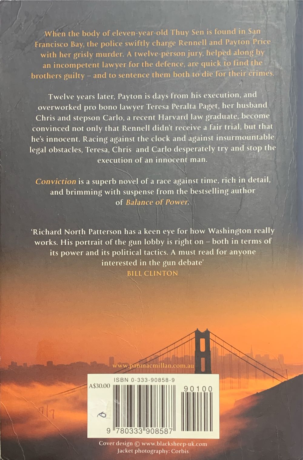 Conviction - Richard North Patterson (Macmillan - Trade Paperback) book collectible [Barcode 9780333908587] - Main Image 2