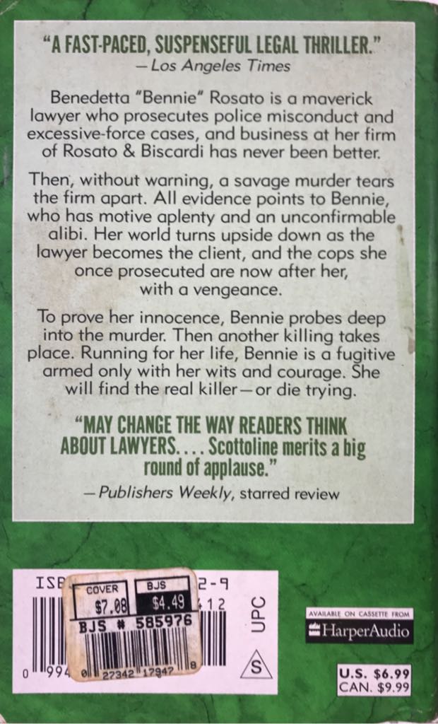 Legal Tender - Lisa Scottoline (HarperTorch - Mass Market Paperback) book collectible [Barcode 9780061094125] - Main Image 2