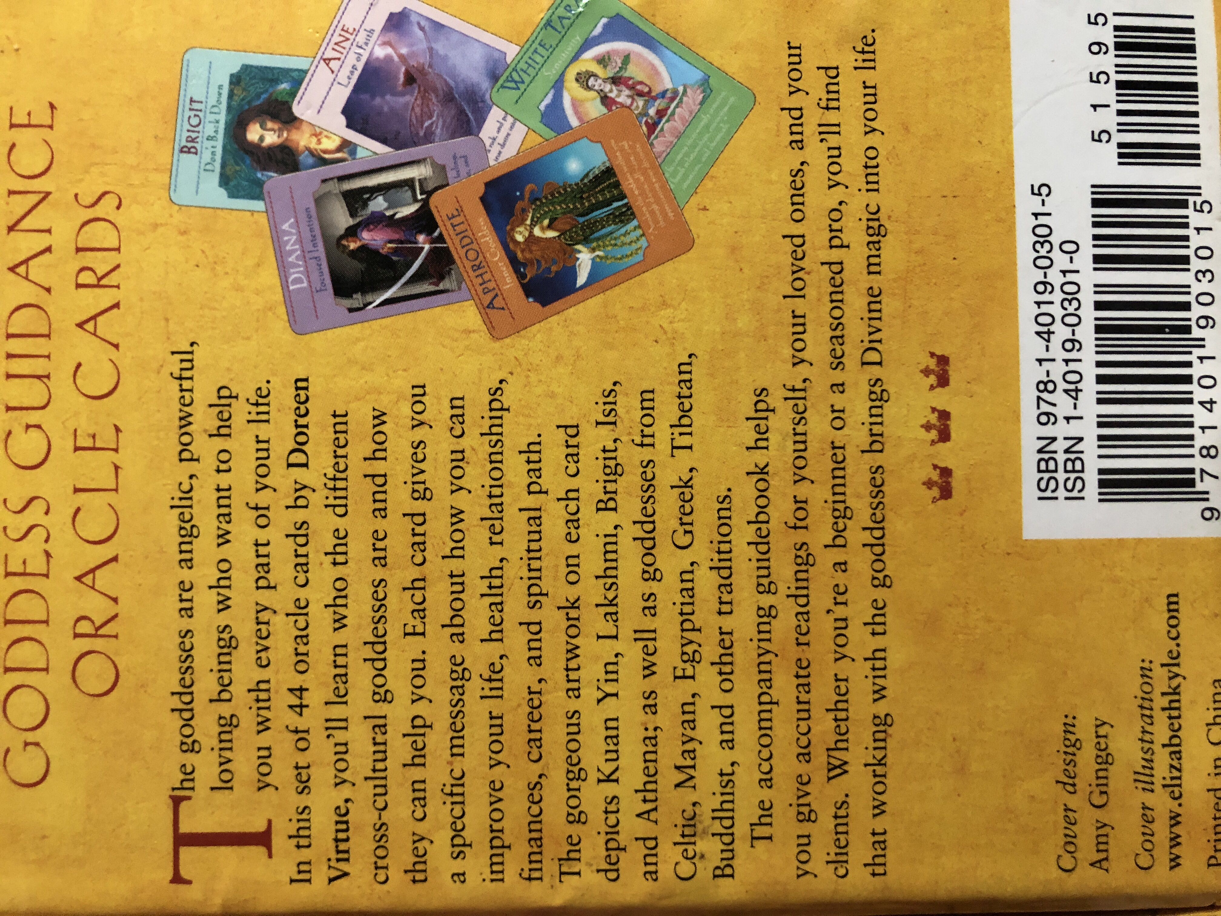 Goddess Guidance Oracle Cards - Doreen Virtue (Hay House Inc - Hardcover) book collectible [Barcode 9781401903015] - Main Image 2