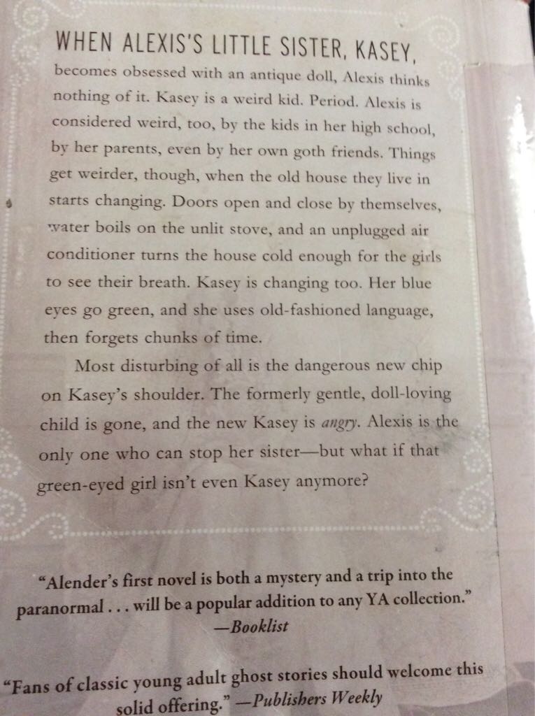 Bad Girls Dont Die - Katie Alender (Disney Hyperion Books - Paperback) book collectible [Barcode 9781423108771] - Main Image 2