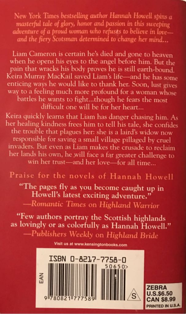 Highland Champion - Hannah Howell (Zebra Historical Romance - Audiobook) book collectible [Barcode 9780821777589] - Main Image 2