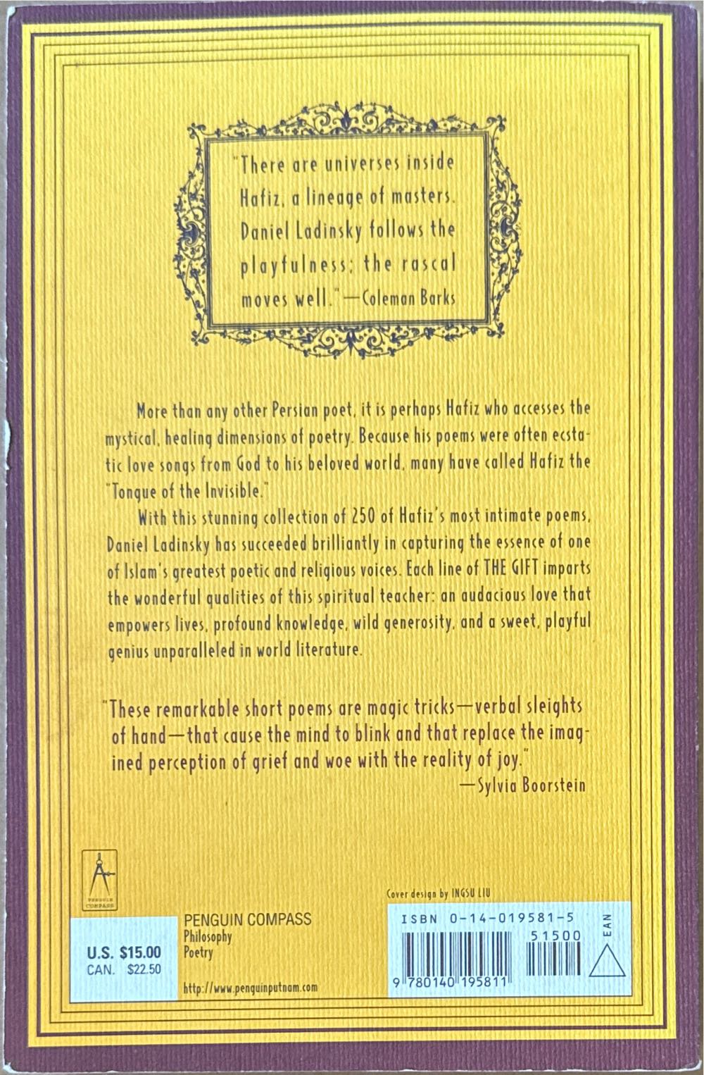 The Gift - Daniel Ladinsky (Penguin - Paperback) book collectible [Barcode 9780140195811] - Main Image 2