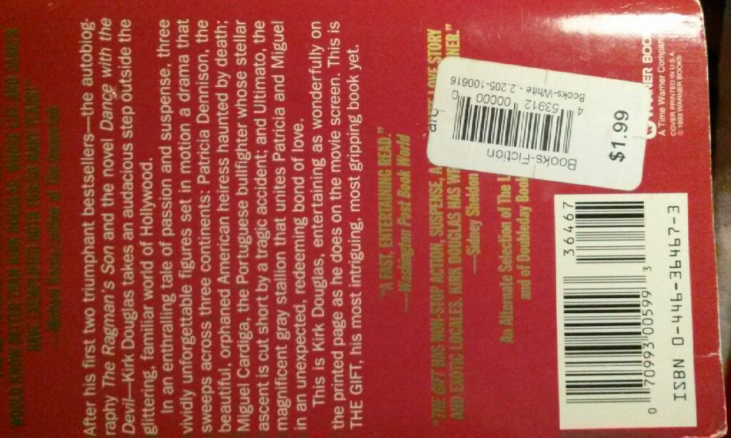 The Gift  (Warner Bros. - Paperback) book collectible [Barcode 9780446364676] - Main Image 2