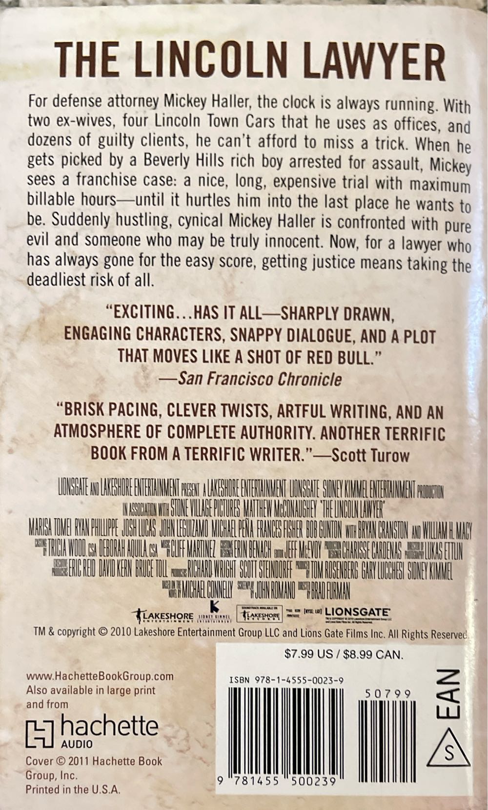 The Lincoln Lawyer - Michael Connelly (Hachette - Paperback) book collectible [Barcode 9781455500239] - Main Image 2