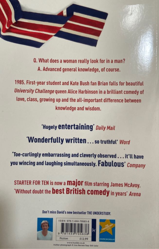 Starter For Ten - David Nicholls (Hodder - Paperback) book collectible [Barcode 9781444705638] - Main Image 2