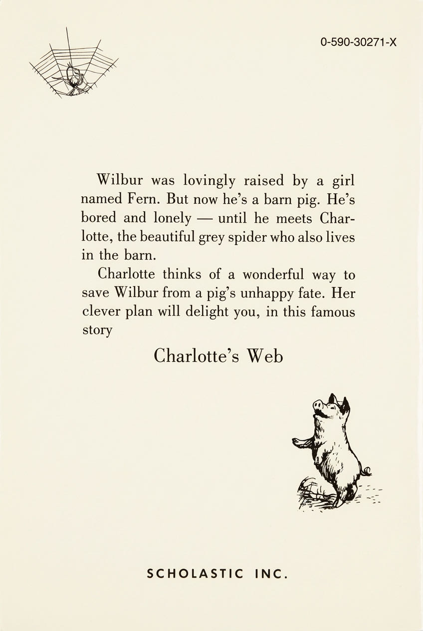 Charlotte’s Web - E.B. White (Scholastic, Inc. - Paperback) book collectible [Barcode 059030271] - Main Image 2