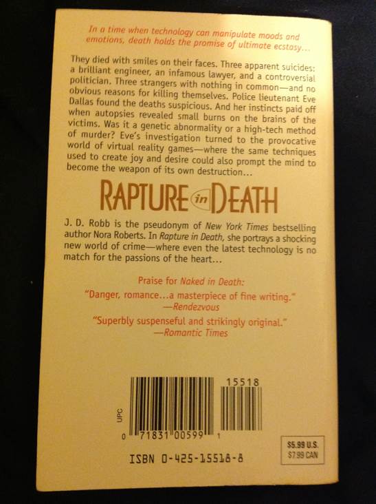 Rapture In Death - J.D. Robb (Berkeley - Paperback) book collectible - Main Image 2