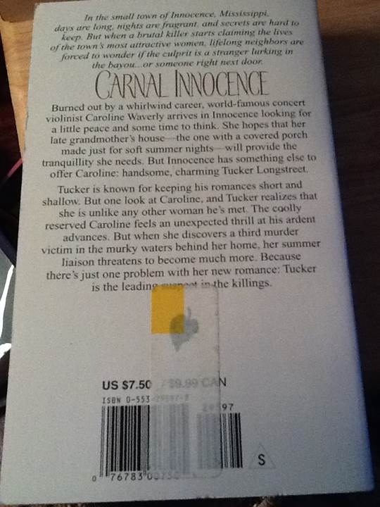 Carnal Innocence - Nora Roberts (Bantam Books - Paperback) book collectible [Barcode 9780553295979] - Main Image 2