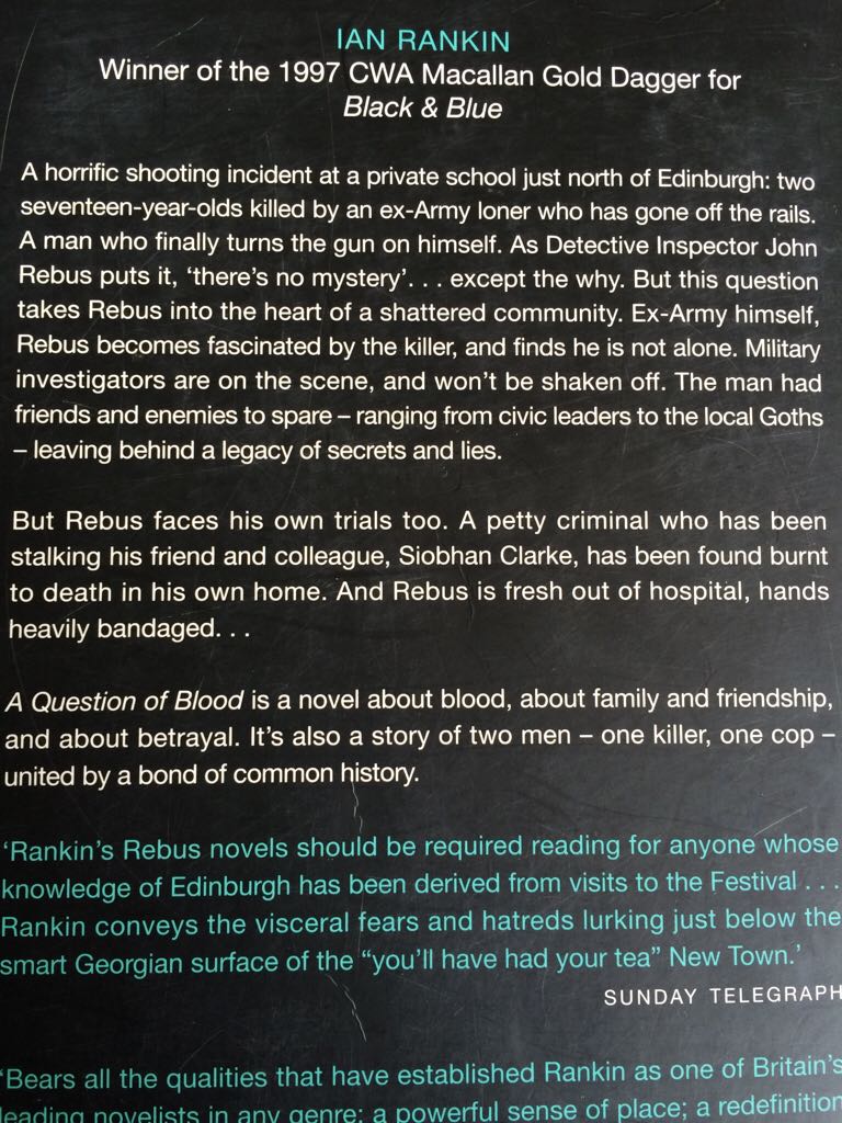 Rebus14-A Question of Blood - Ian Rankin (Orion Books - Paperback) book collectible [Barcode 9780752851112] - Main Image 2
