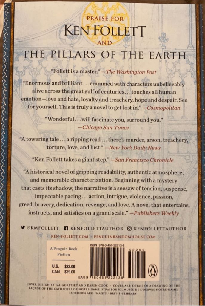 The Pillars of the Earth - Ken Follett (Penguin Publishing Group - Paperback) book collectible [Barcode 9780451222138] - Main Image 2