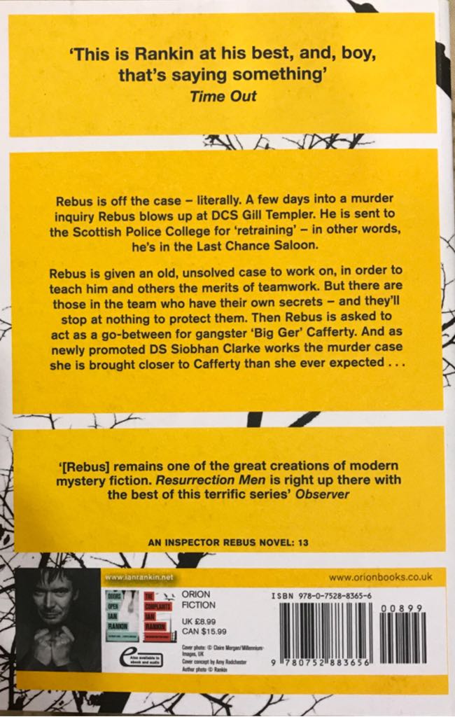 Rebus13-Resurrection Men - Ian Rankin (Orion Books - Paperback) book collectible [Barcode 9780752883656] - Main Image 2