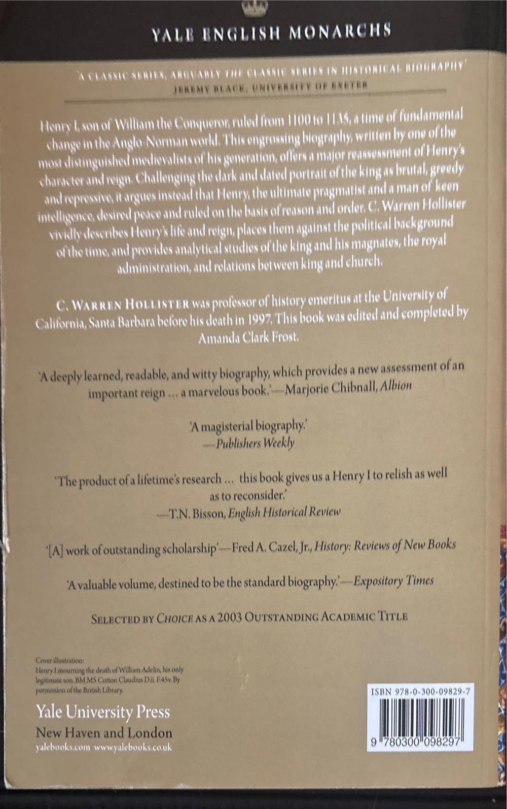 Henry I - Charles Warren Hollister book collectible [Barcode 9780300098297] - Main Image 2