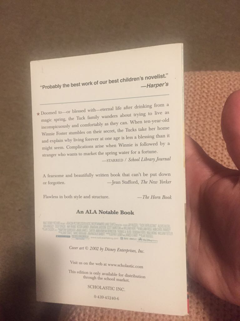 Tuck Everlasting - Natalie Babbitt (Farrar, Straus and Giroux - Paperback) book collectible [Barcode 9780374480134] - Main Image 2