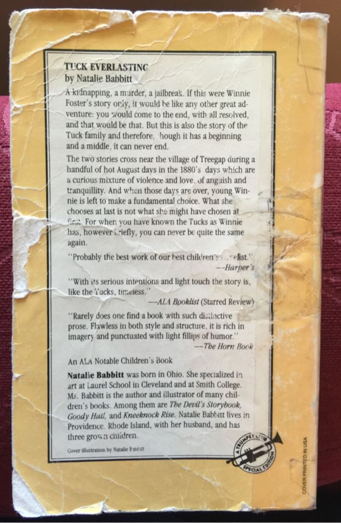 Tuck Everlasting - Natalie Babbitt (Bantam Dell Publishing Group - Trade Paperback) book collectible [Barcode 9780440840954] - Main Image 2