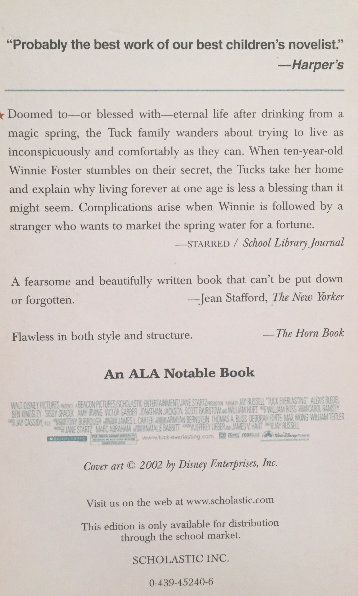 Tuck Everlasting - Natalie Babbitt (Scholastic - Paperback) book collectible [Barcode 9780590988865] - Main Image 4