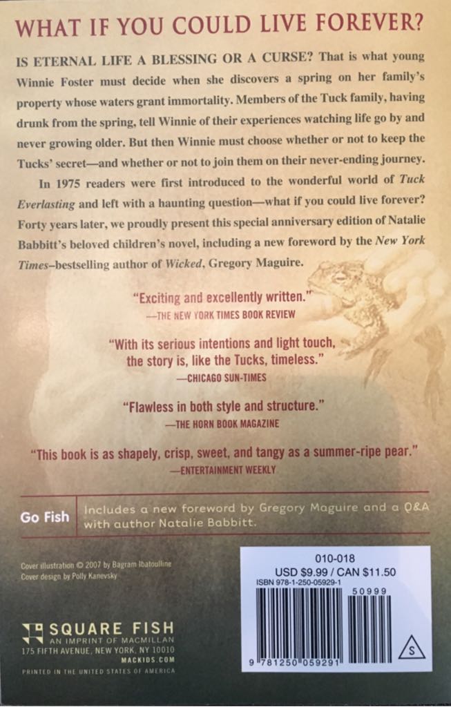 Tuck Everlasting - Natalie Babbitt book collectible [Barcode 9781250059291] - Main Image 2