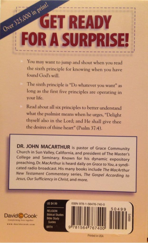 Found:  God’s Will - John MacArthur, Jr. (Chariot Victor Publishing - Paperback) book collectible [Barcode 9781564767400] - Main Image 2