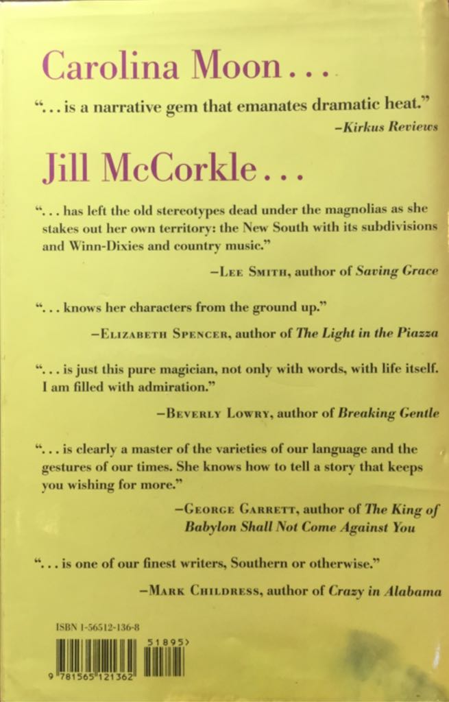 Carolina Moon - Jill McCorkle (Algonquin Books - Hardcover) book collectible [Barcode 9781565121362] - Main Image 2