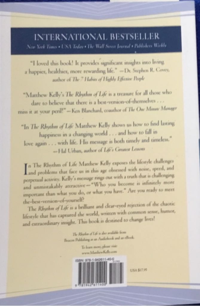 The Rhythm Of Life - Matthew Kelly (Beacon - Paperback) book collectible [Barcode 9781942611400] - Main Image 2