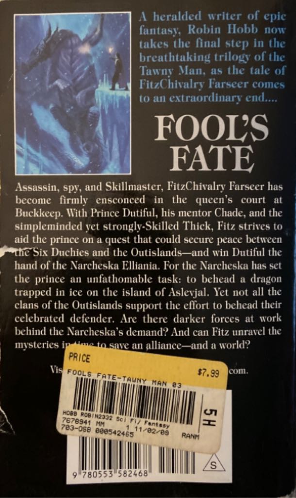 Fool’s Fate - Robin Hobb (Spectra Fantasy - Paperback) book collectible [Barcode 9780553582468] - Main Image 2