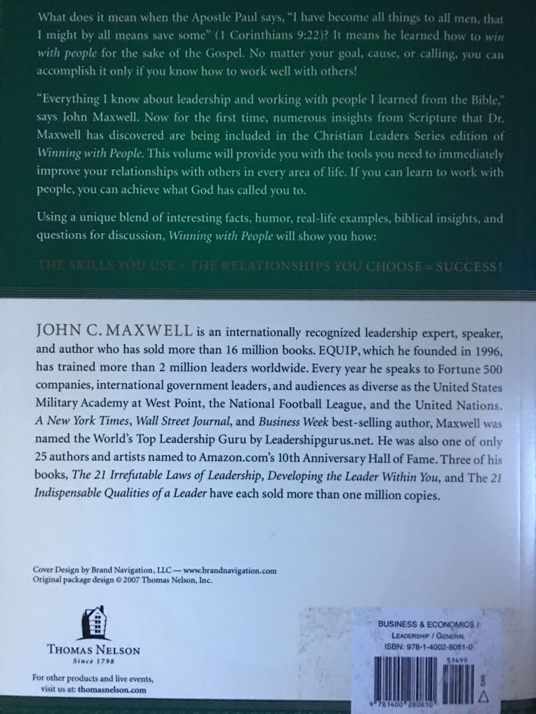 Winning With People - John C. book collectible [Barcode 9781400280810] - Main Image 2