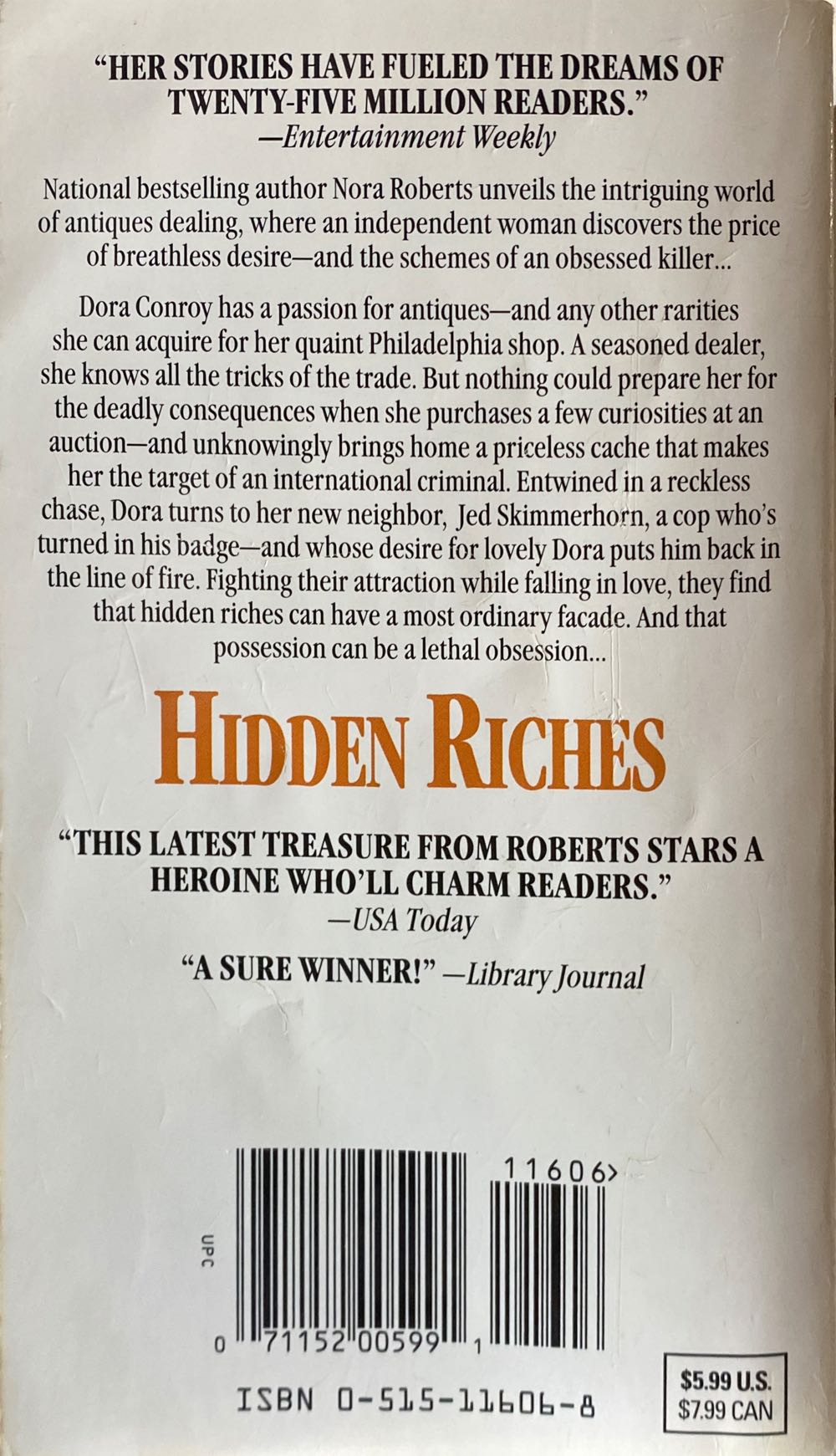 Hidden Riches - Nora Roberts (A Jove Book - Paperback) book collectible [Barcode 9780515116069] - Main Image 2
