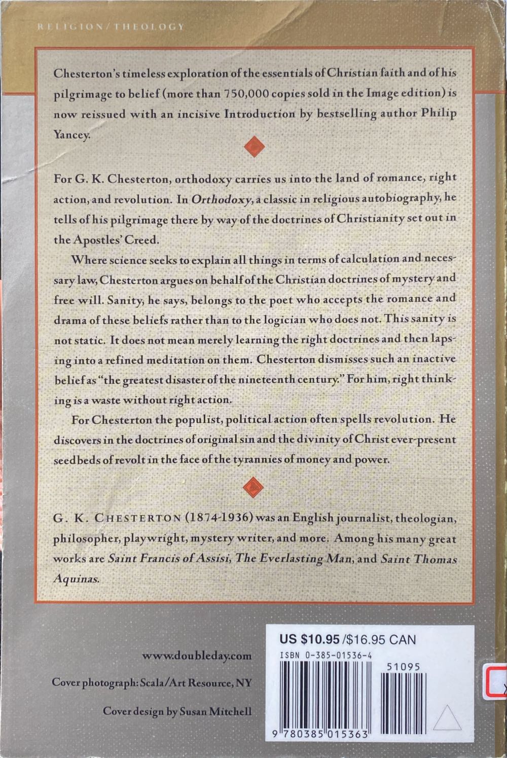 Orthodoxy - G. K. Chesterton (Image Books / Doubleday - Paperback) book collectible [Barcode 9780385015363] - Main Image 2