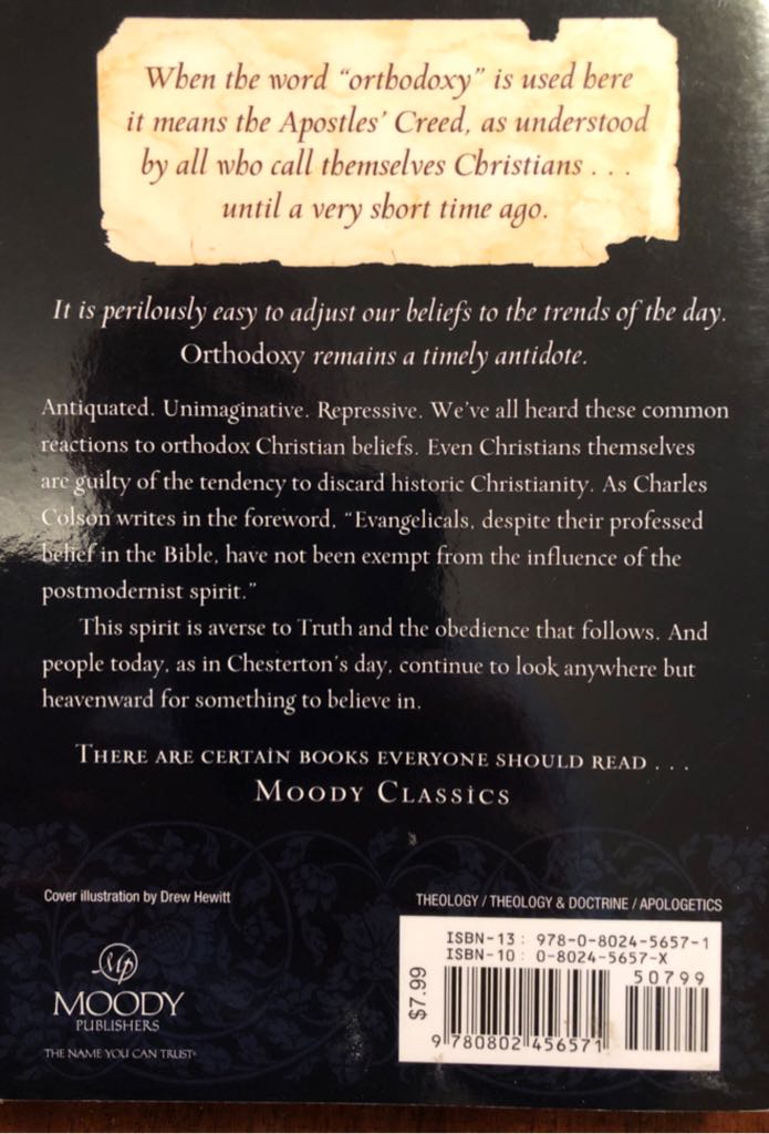 Orthodoxy - G. K. Chesterton (Moody Publishers - Paperback) book collectible [Barcode 9780802456571] - Main Image 2