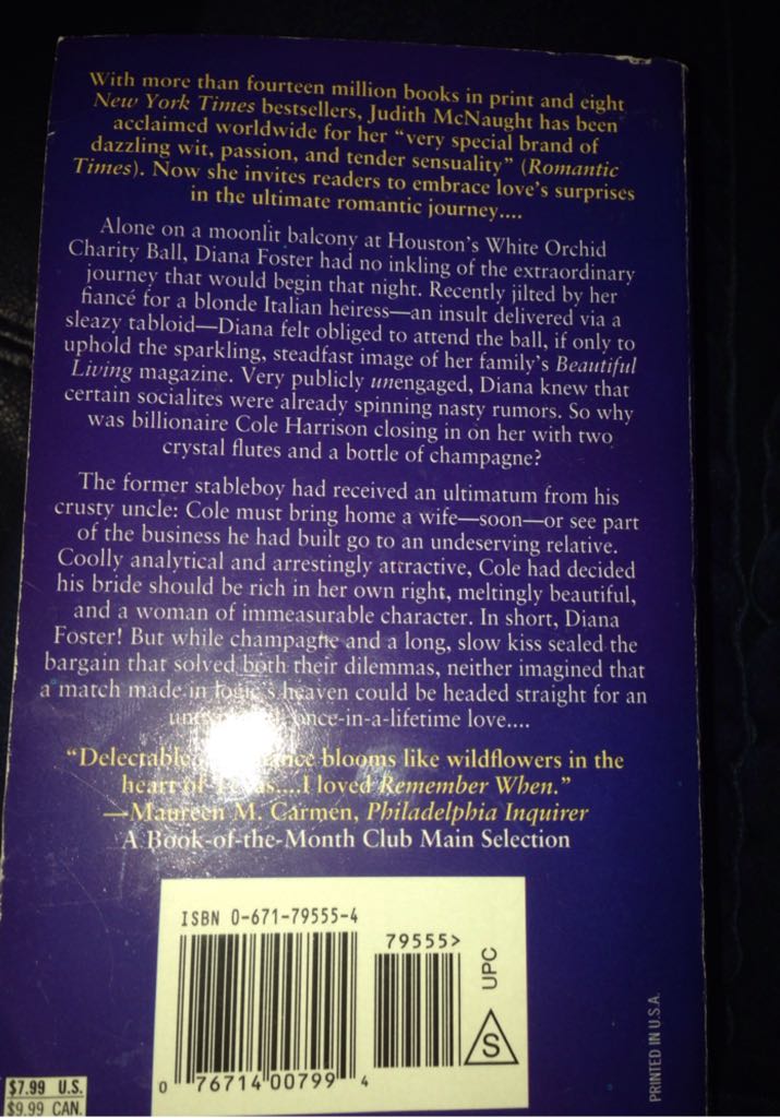 Remember When - Judith McNaught (Pocket - Paperback) book collectible [Barcode 9780671795559] - Main Image 2