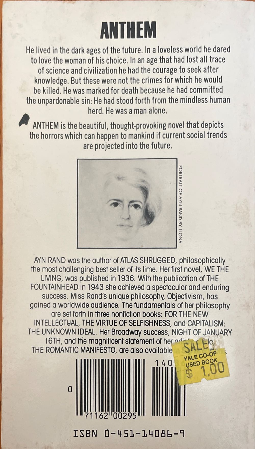 Anthem - Ayn Rand (A Signet Book - Paperback) book collectible [Barcode 9780451140869] - Main Image 2