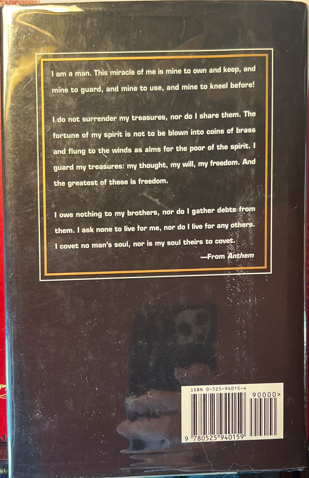 Anthem; 50Th Anniversary Edition - Ayn Rand (A Dutton Book - Hardcover) book collectible [Barcode 9780525940159] - Main Image 4