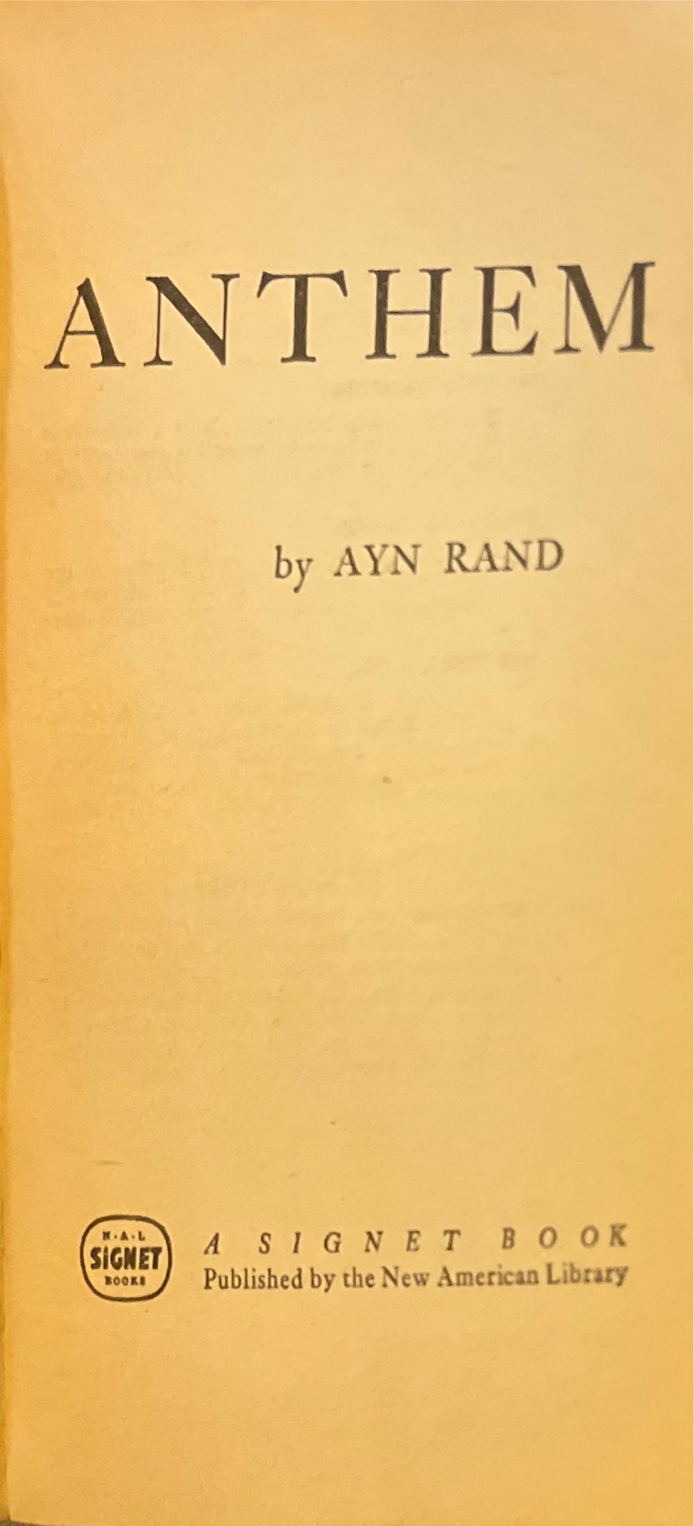 Anthem - Ayn Rand (A Signet Book - Paperback) book collectible - Main Image 2