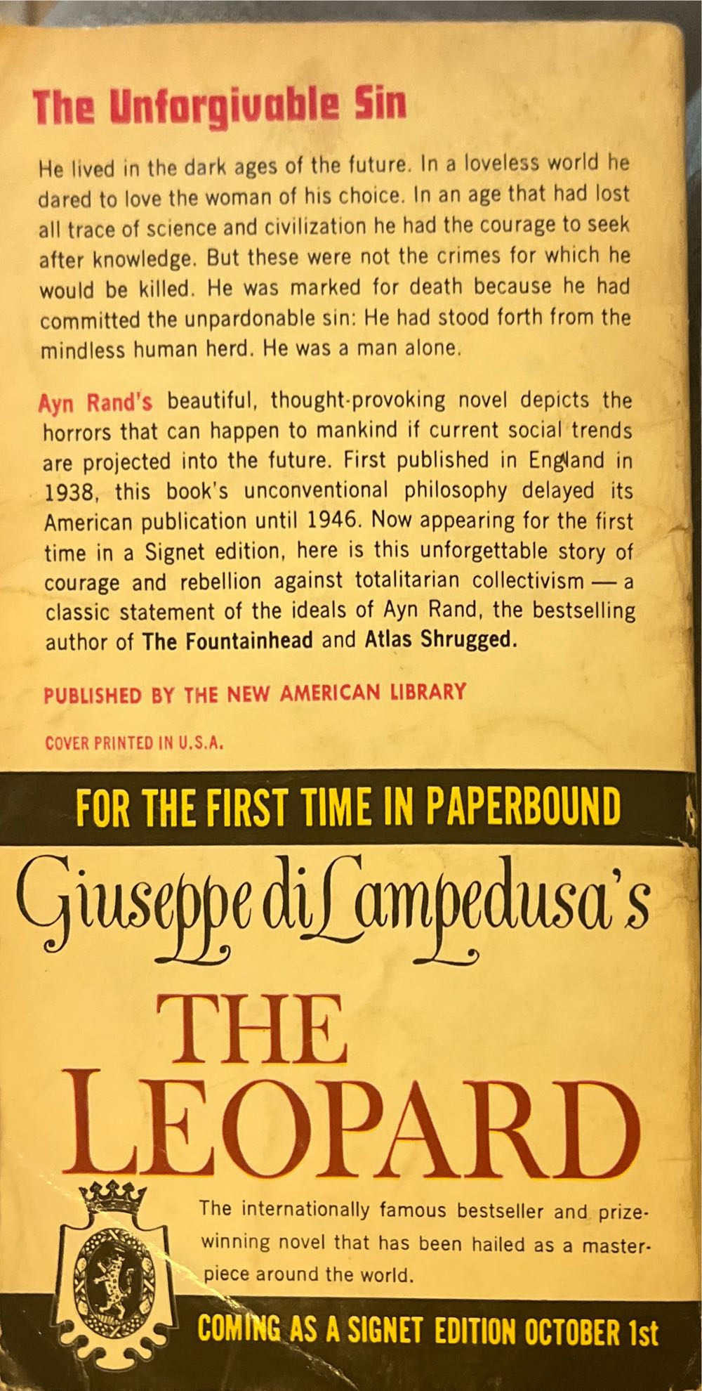 Anthem - Ayn Rand (A Signet Book - Paperback) book collectible - Main Image 4