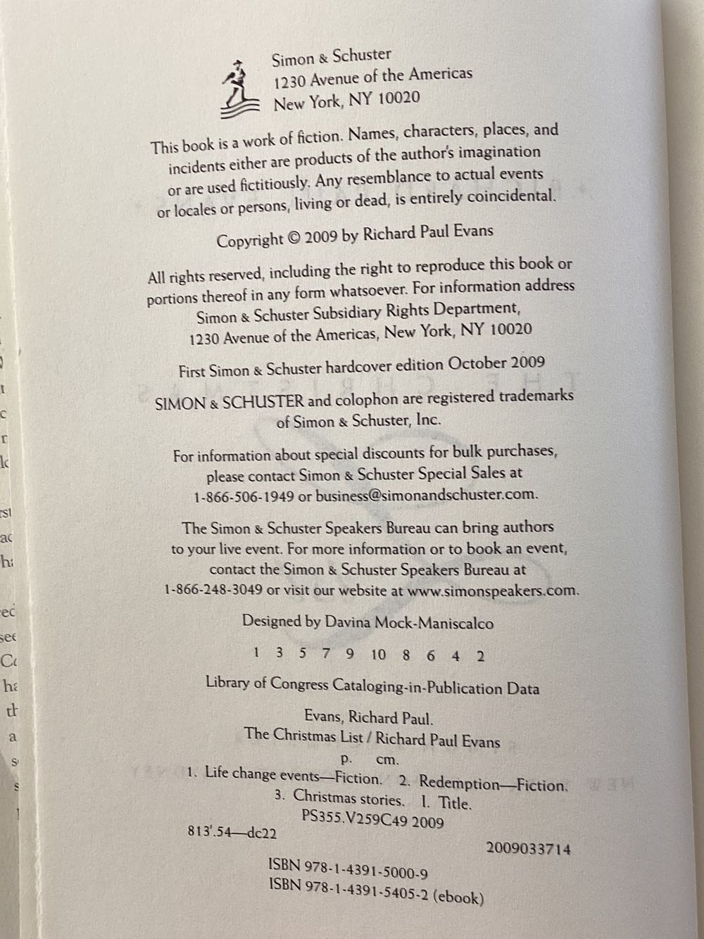 Christmas List, The - Richard Paul Evans (- Hardcover) book collectible [Barcode 9781439150009] - Main Image 3