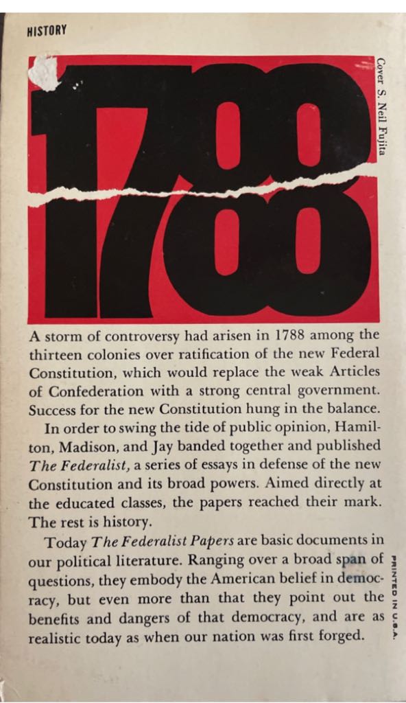 The Federalist Papers - James Madison (Signet - Paperback) book collectible [Barcode 9780451528810] - Main Image 2