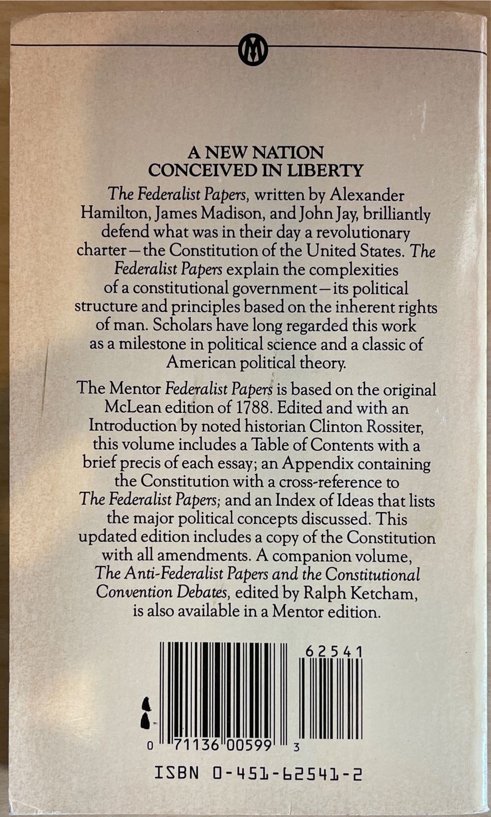 The Federalist Papers - James Madison (Penguin Classics - Paperback) book collectible [Barcode 9780451625410] - Main Image 2