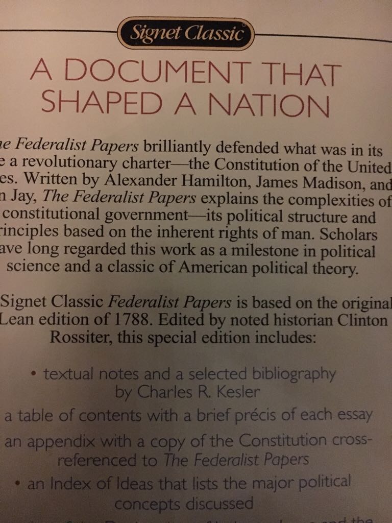 The Federalist Papers  (A Signet Classic) book collectible - Main Image 2