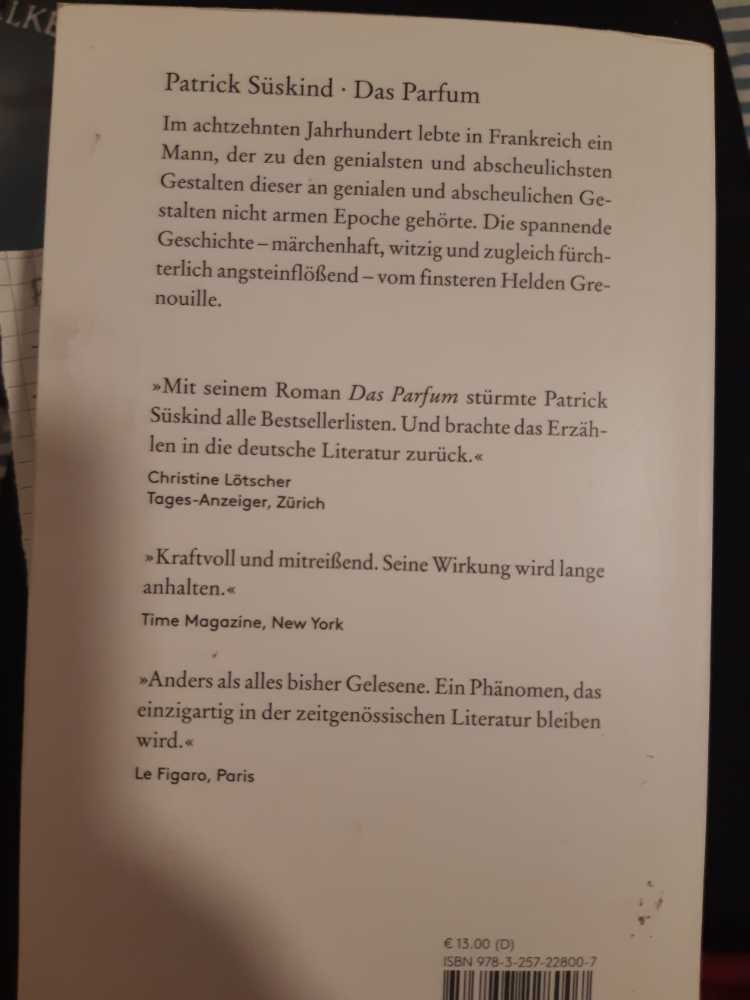 Das Parfum - Patrick Süskind (Diogenes - Paperback) book collectible [Barcode 9783257228007] - Main Image 3