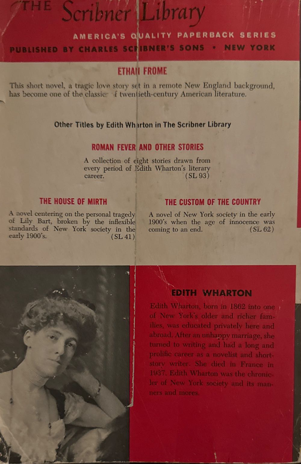 Ethan Frome - Edith Wharton (Charles Schribner’s Sons - Paperback) book collectible - Main Image 2