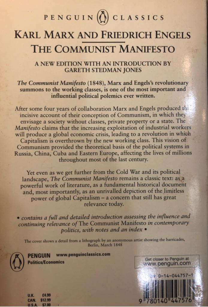 Communist Manifesto, The - Karl Marx and Friedrich Engels (Penguin Classics - Paperback) book collectible [Barcode 9780140447576] - Main Image 2