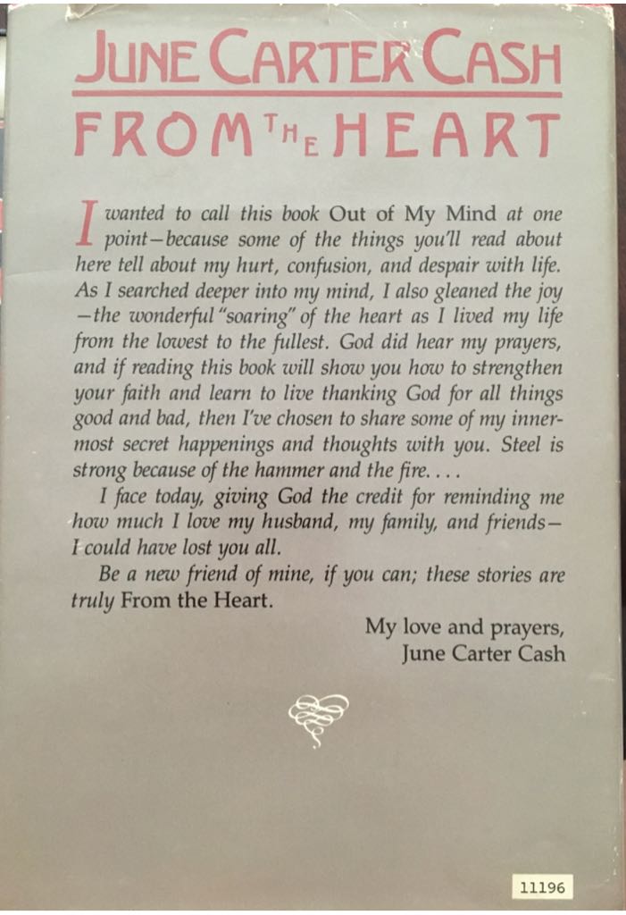 From The Heart - June Carter Cash (Prentice Hall Press - Hardcover) book collectible - Main Image 2