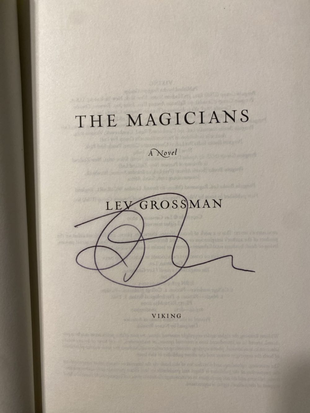 The Magicians - Lev Grossman (The Viking Press - Hardcover) book collectible [Barcode 9780670020553] - Main Image 3