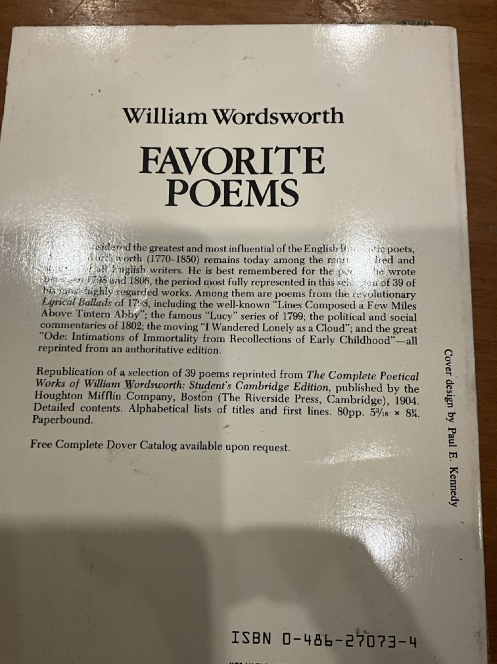 Favorite Poems - William Wordsworth (Courier Corporation - Paperback) book collectible [Barcode 9780486270739] - Main Image 2