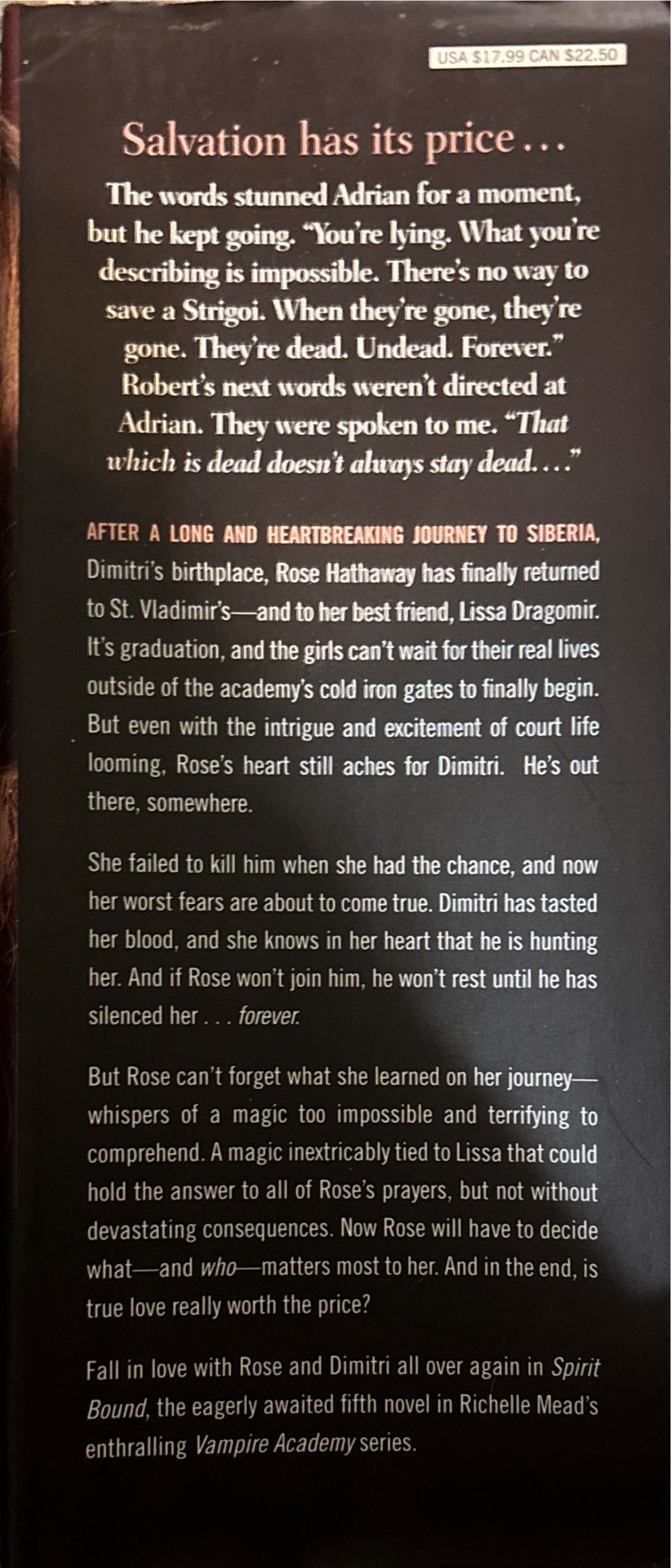 Vampire Academy #5: Spirit Bound - Richelle Mead (- Hardcover) book collectible - Main Image 3